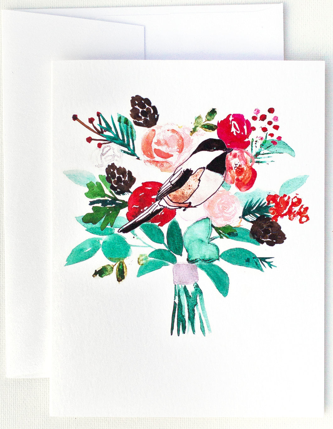 Chickadee Garden Bird Blank Card