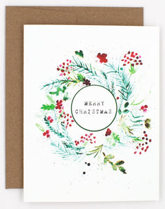 Berry Greenery Christmas Card