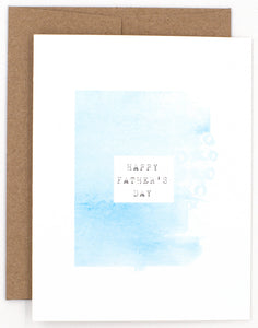 Blue Water Color Father's Day Card