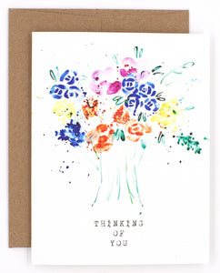 Floral Confetti Thinking of You Card