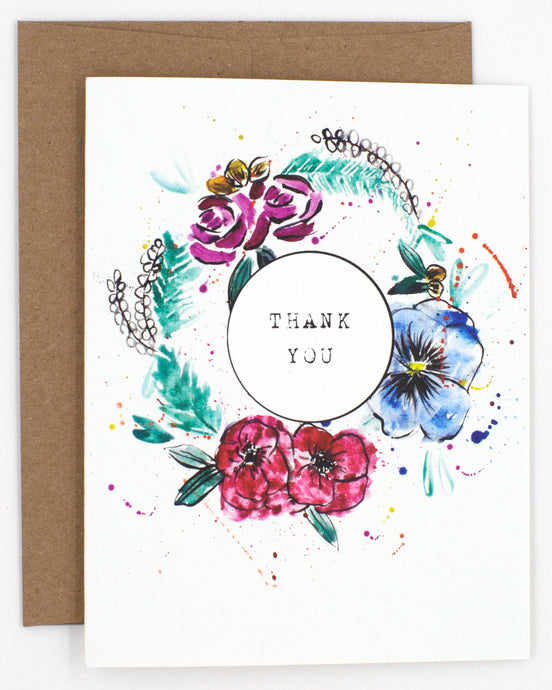 Winter Wreath Thank You Card